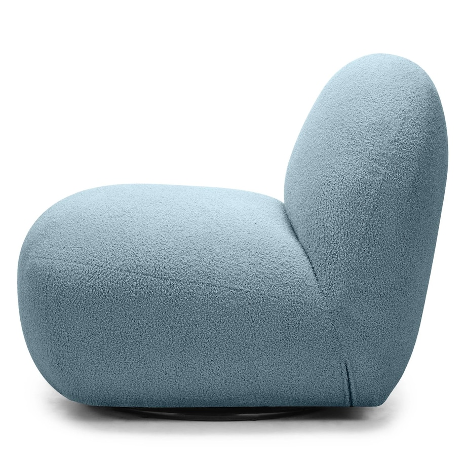 Fotel obrotowy 73x85x85 cm TENNO-3 bouclé niebieski