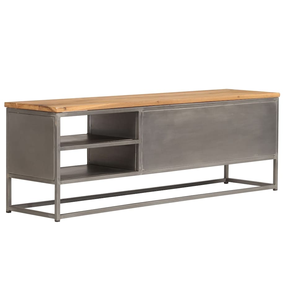 vidaXL Szafka TV, drewno tekowe z recyklingu i stal, 120 x 30 x 40 cm