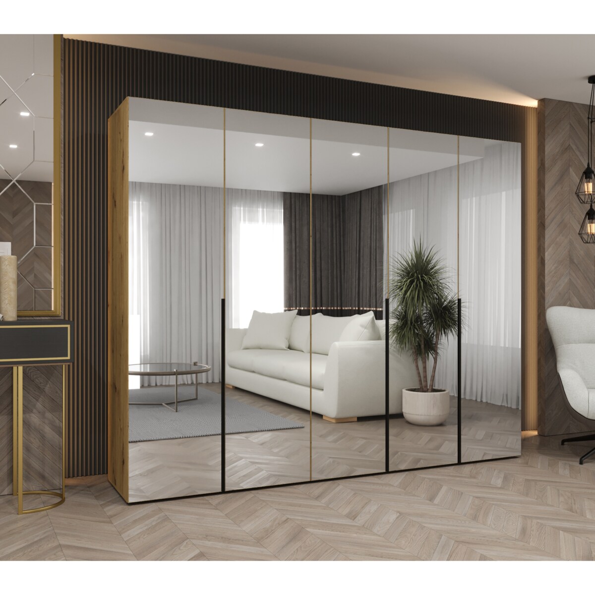 Szafa uchylna otwierana ALICANTE 3 250 wys. 202 cm Artisan + u. Czarny