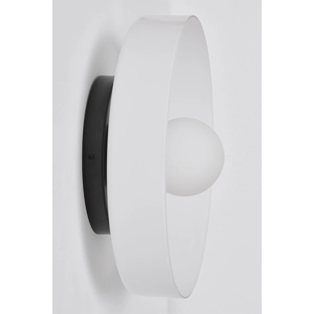 Kinkiet szklany Jaxal biało-czarny Ø35 cm