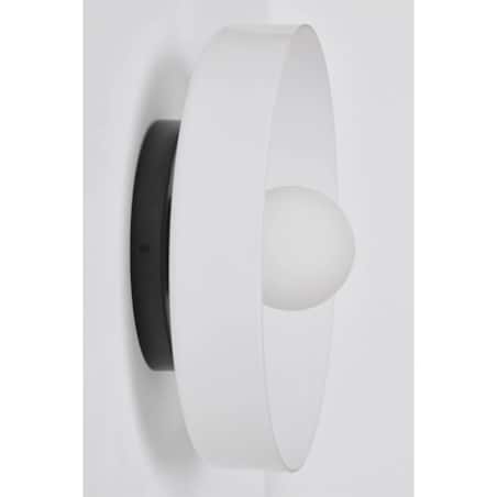 Kinkiet szklany Jaxal biało-czarny Ø35 cm