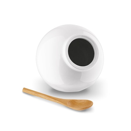 Pojemnik kuchenny z drewnianą łyżeczką na sól przyprawy cukier herbatę kula
