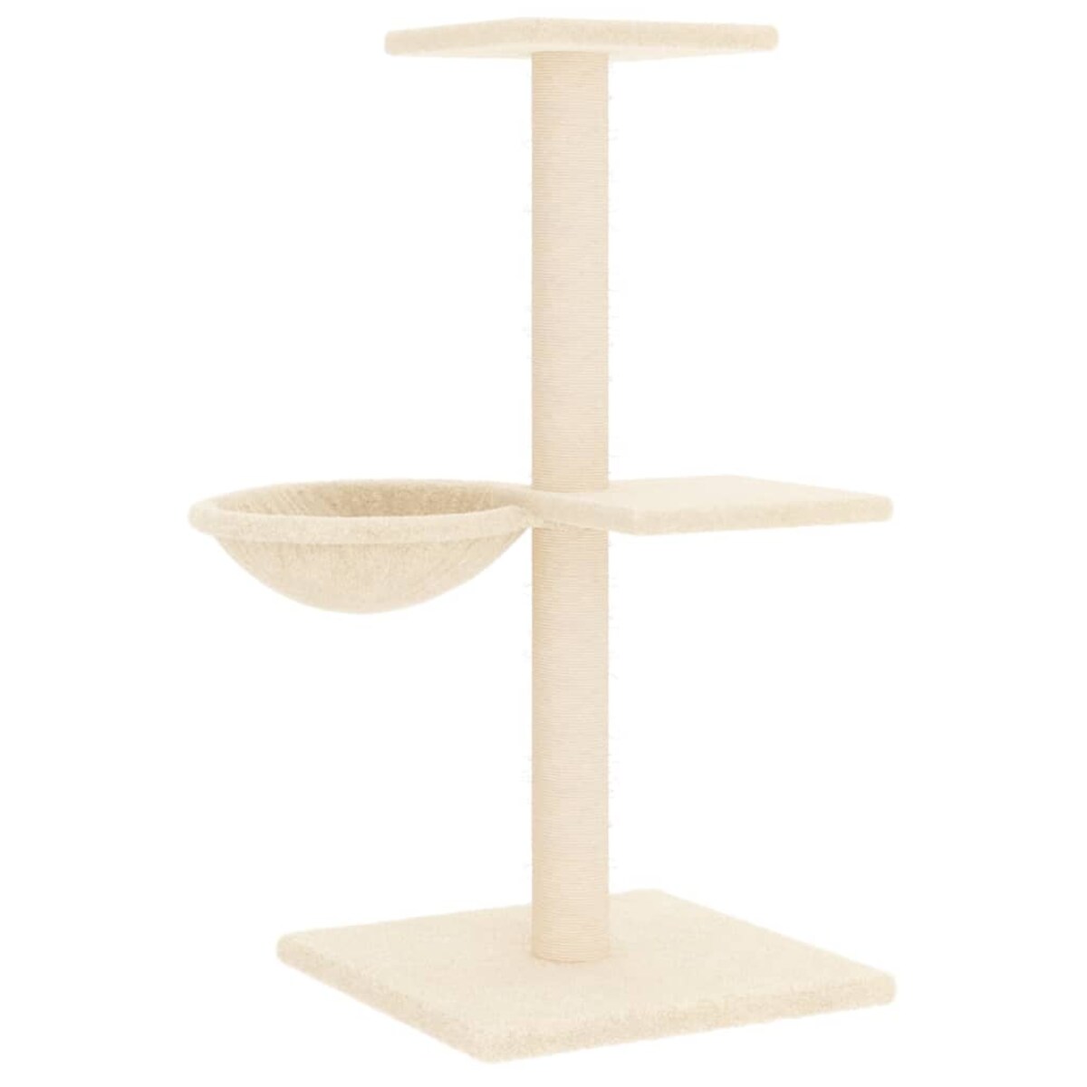vidaXL Drapak dla kota z sizalowymi słupkami, kremowy, 72 cm
