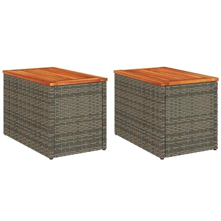 vidaXL Stoliki ogrodowe, 2 szt., szare, 55x34x37 cm