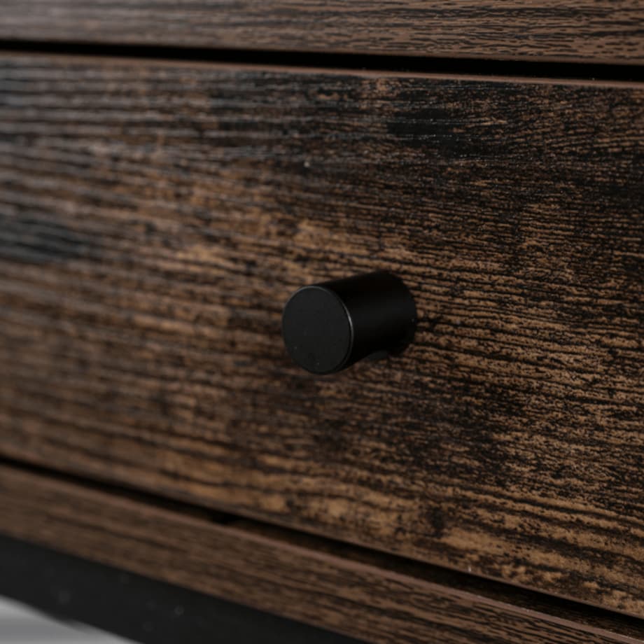 Biurko Loft z Szufladami Industrialne Drewniane STEP Dąb Rustykalny Vintage