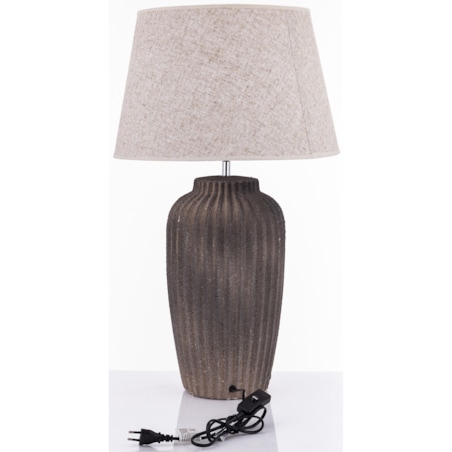 Lampa stołowa z ceramiki i tkaniny 68x40x40 cm WALSH brązowo-beżowa