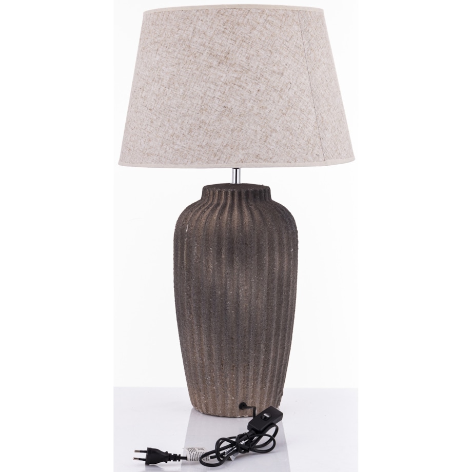Lampa stołowa z ceramiki i tkaniny 68x40x40 cm WALSH brązowo-beżowa
