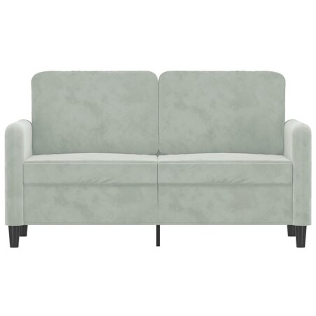 vidaXL Sofa 2-osobowa, jasnoszara, 120 cm, tapicerowana aksamitem