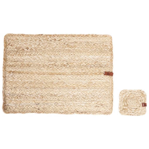 Zestaw 12 podkładek na stół QUANDONG Naturalny Juta