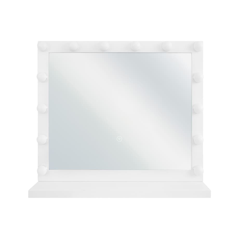 Metalowe lustro do makijażu stojące LED 50 x 60 cm białe BEAUVOIR