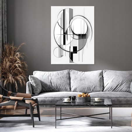 OBRAZ ABSTRAKCJA NOWOCZESNY FIGURY NA PŁÓTNIE DO SYPIALNI SALONU 100x70