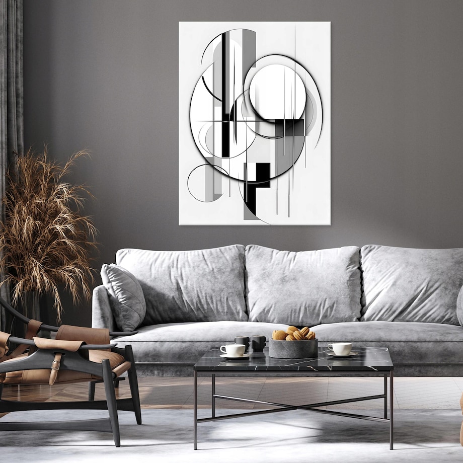 OBRAZ ABSTRAKCJA NOWOCZESNY FIGURY NA PŁÓTNIE DO SYPIALNI SALONU 100x70