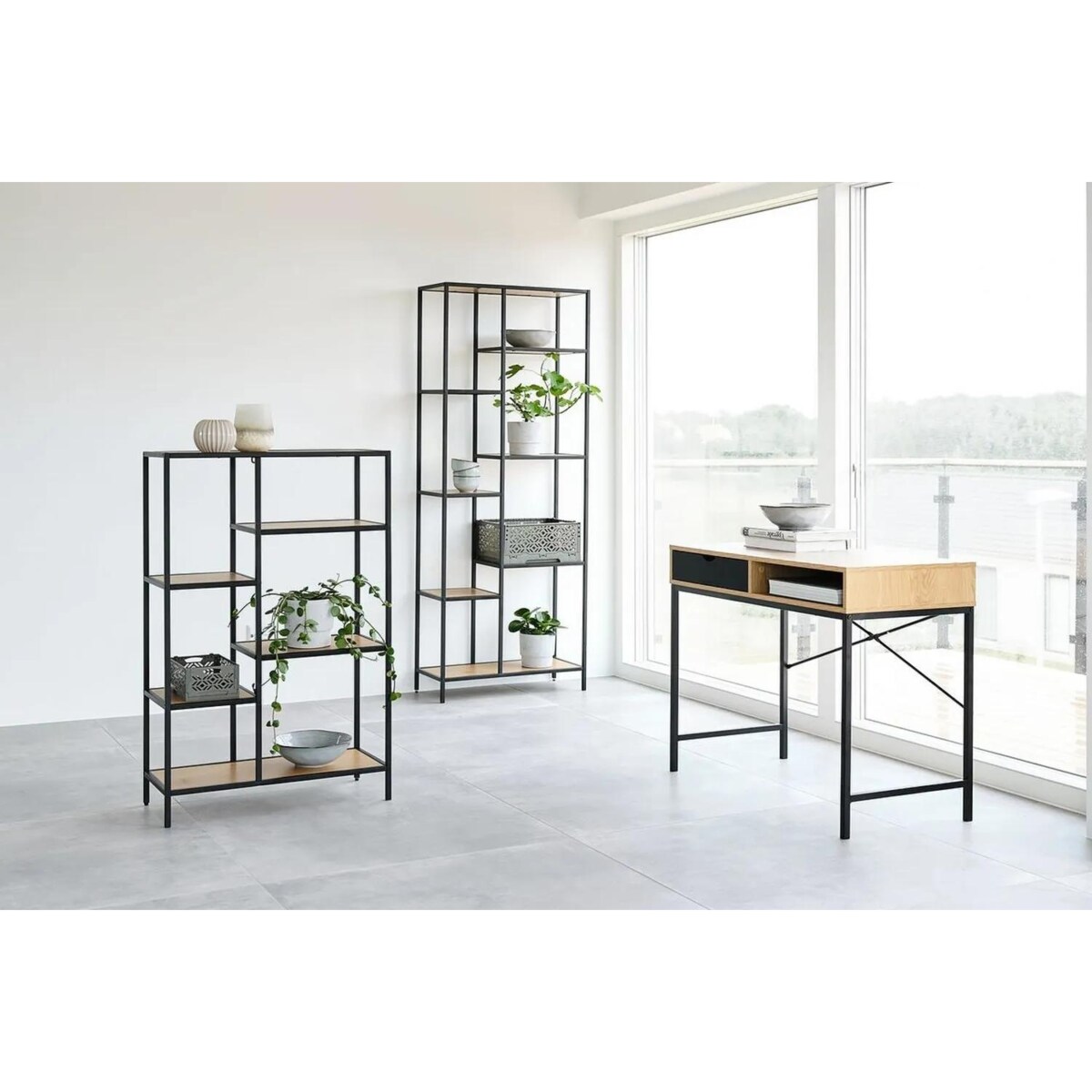 Regał na książki COSTA B dąb/czarny