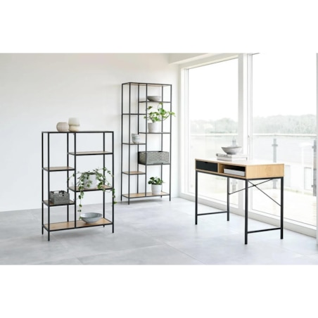 Regał na książki COSTA B dąb/czarny