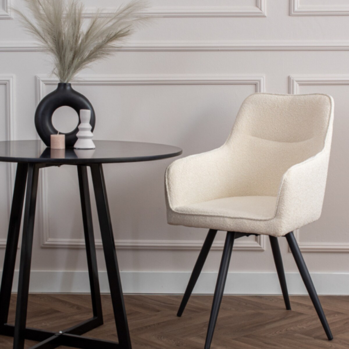 Krzesło biurowe obrotowe 360 wygodne do toaletki biurka nowoczesne beżowe