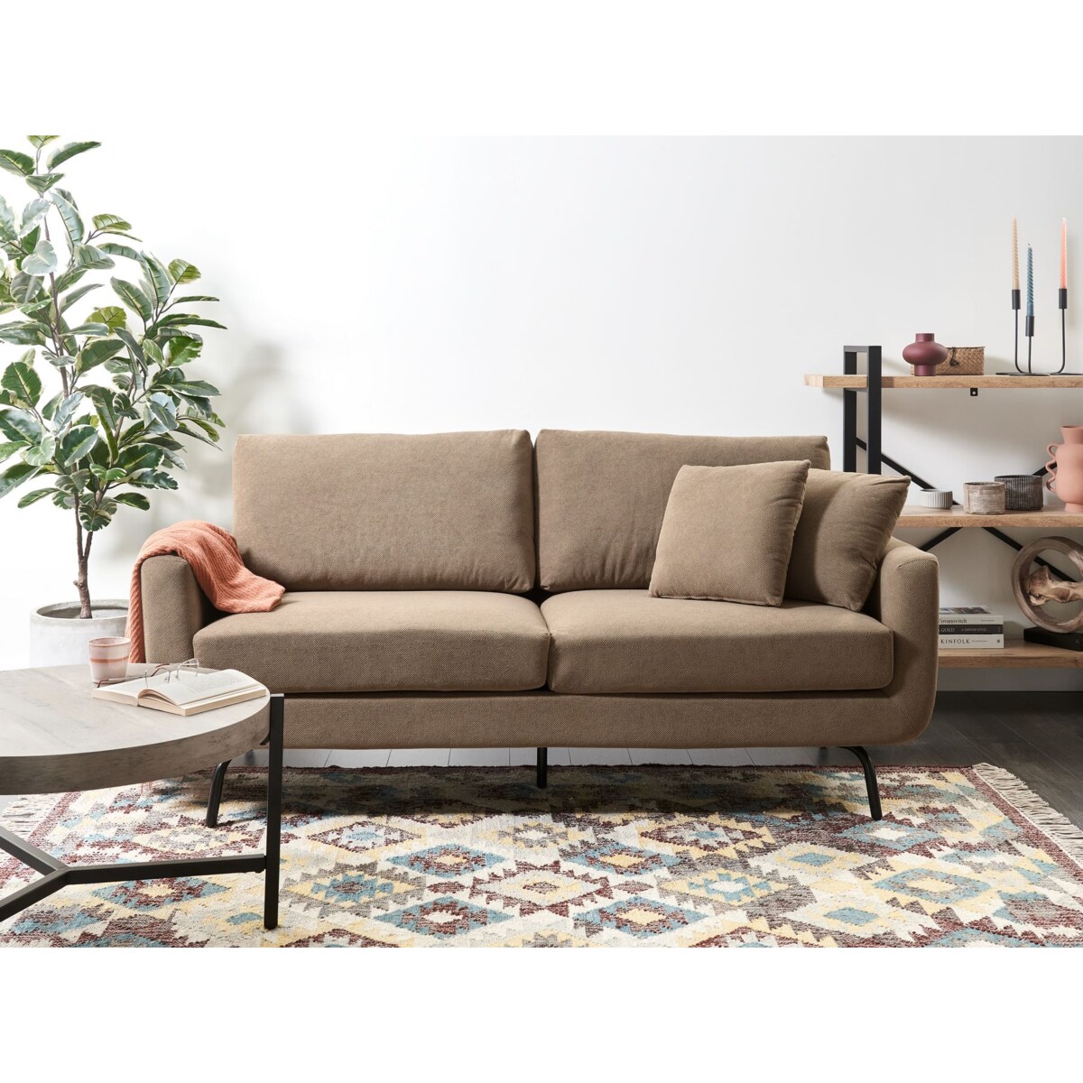 Sofa 3-osobowa jasnobrązowa VESALA