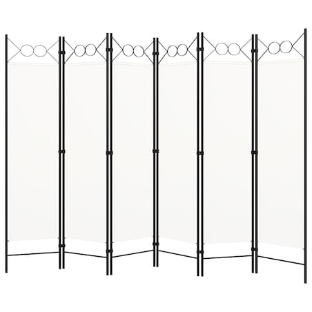 vidaXL Parawan 6-panelowy, biały, 240 x 180 cm