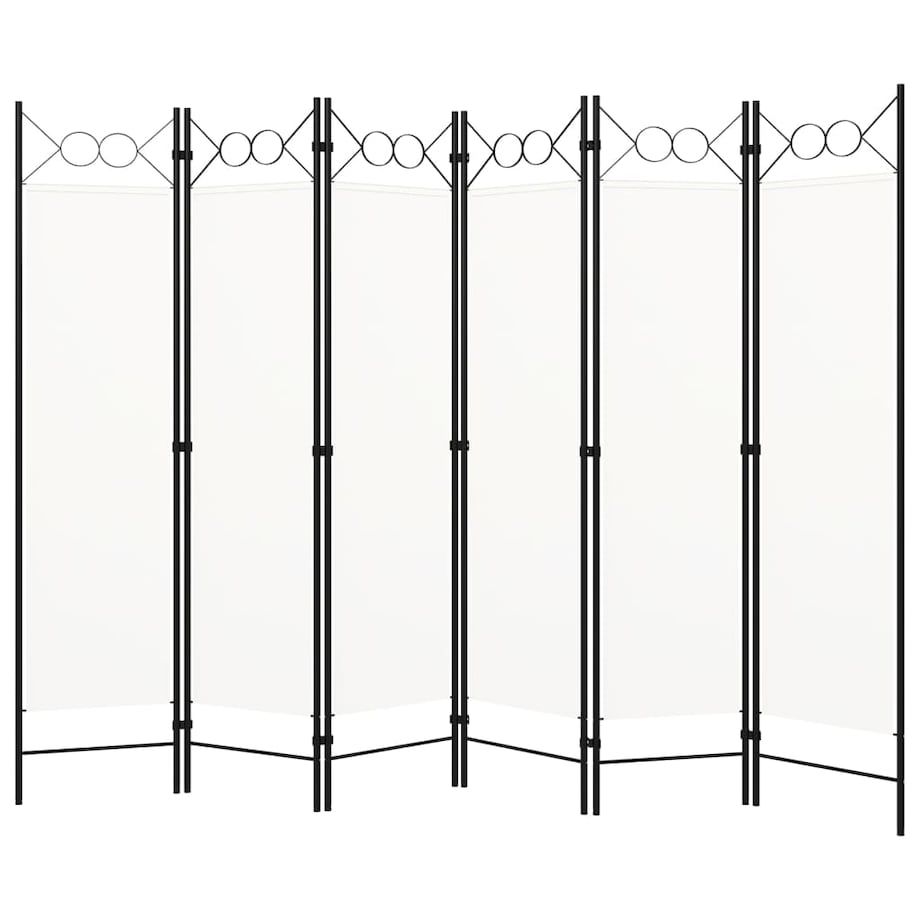 vidaXL Parawan 6-panelowy, biały, 240 x 180 cm