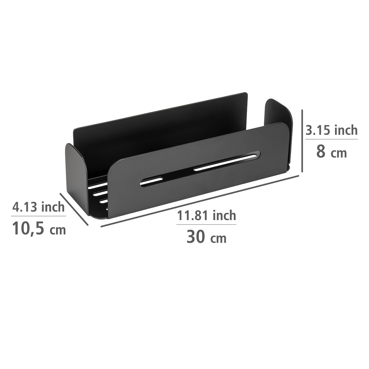 Aluminiowa półka łazienkowa BIVIO, montaż bez wiercenia