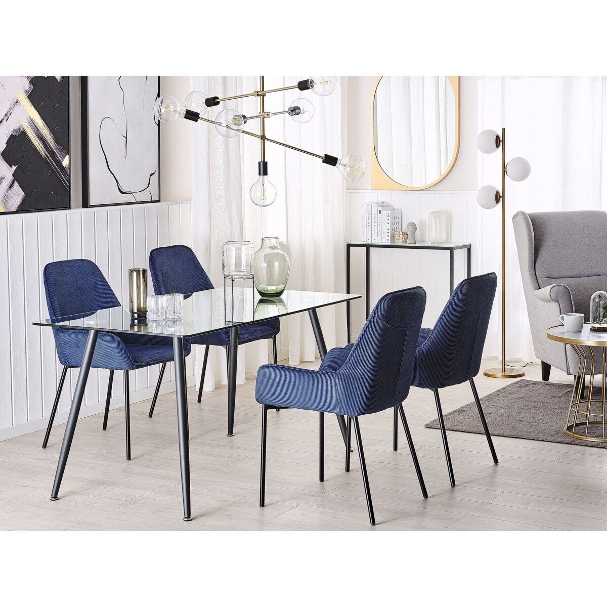 Stół do jadalni szklany 140 x 80 cm MIDLAND