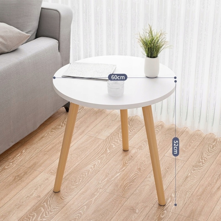 Stolik kawowy mały okrągły drewniany loft skandynawski ława stół salonu