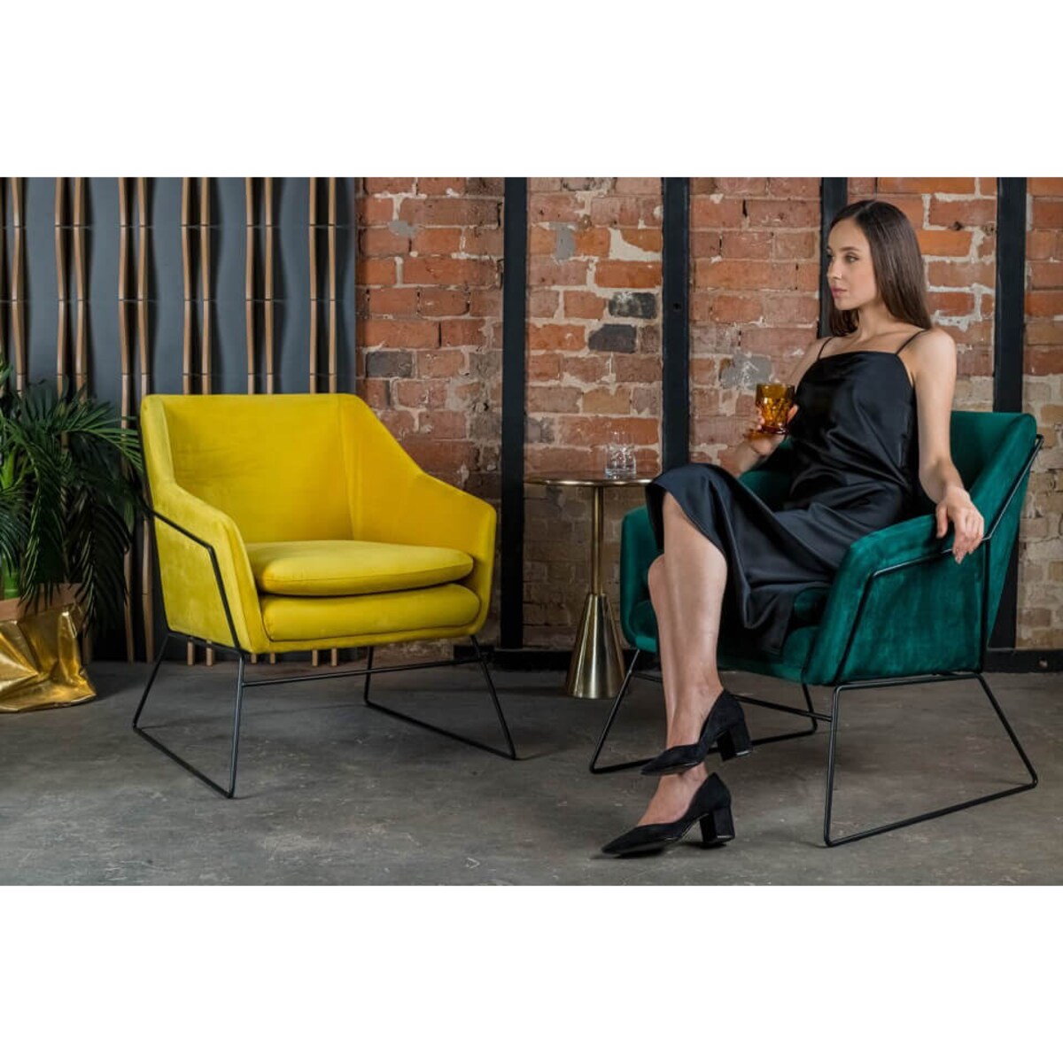 Wypoczynkowy fotel Emma MSE011000308.V35 King Home welur ciemny zielony