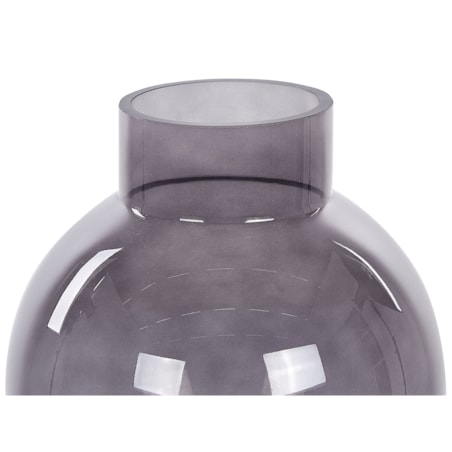 Wazon na kwiaty szklany 22 cm szary POLYDROSOS