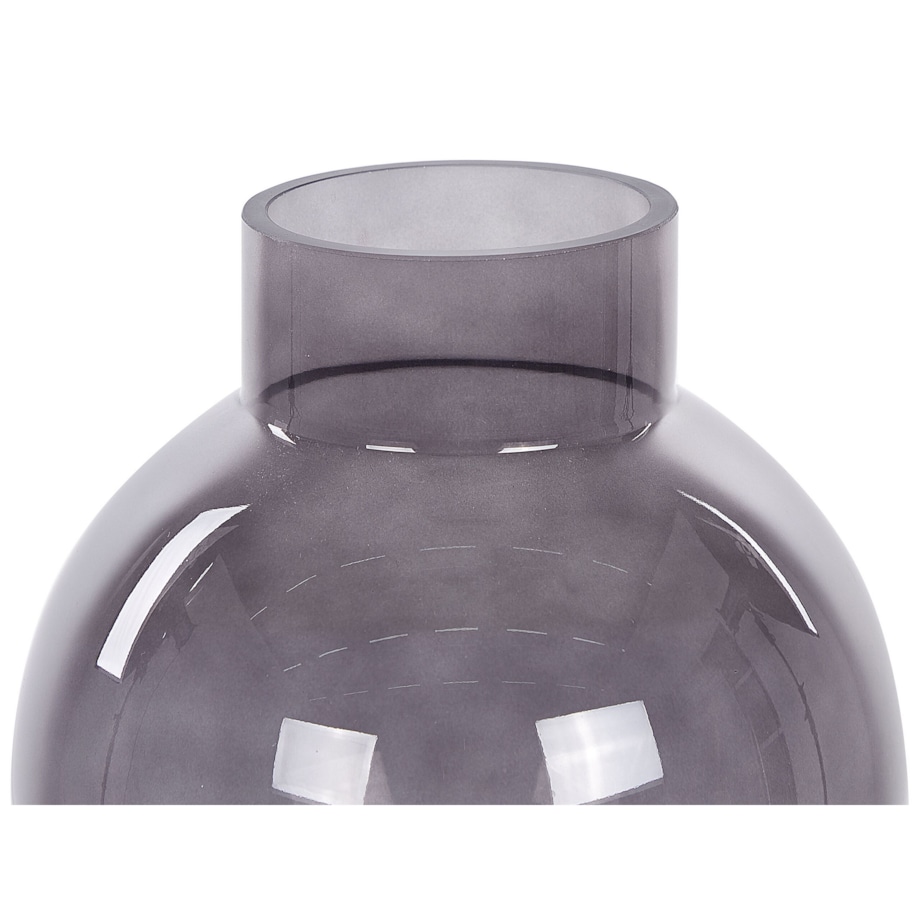 Wazon na kwiaty szklany 22 cm szary POLYDROSOS