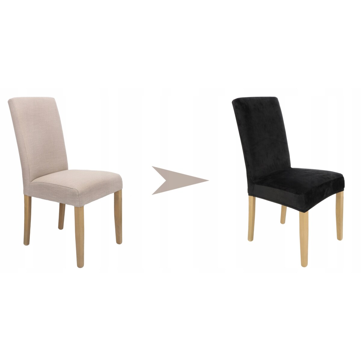 Pokrowiec na krzesło czarny welur uniwersalny elastyczny