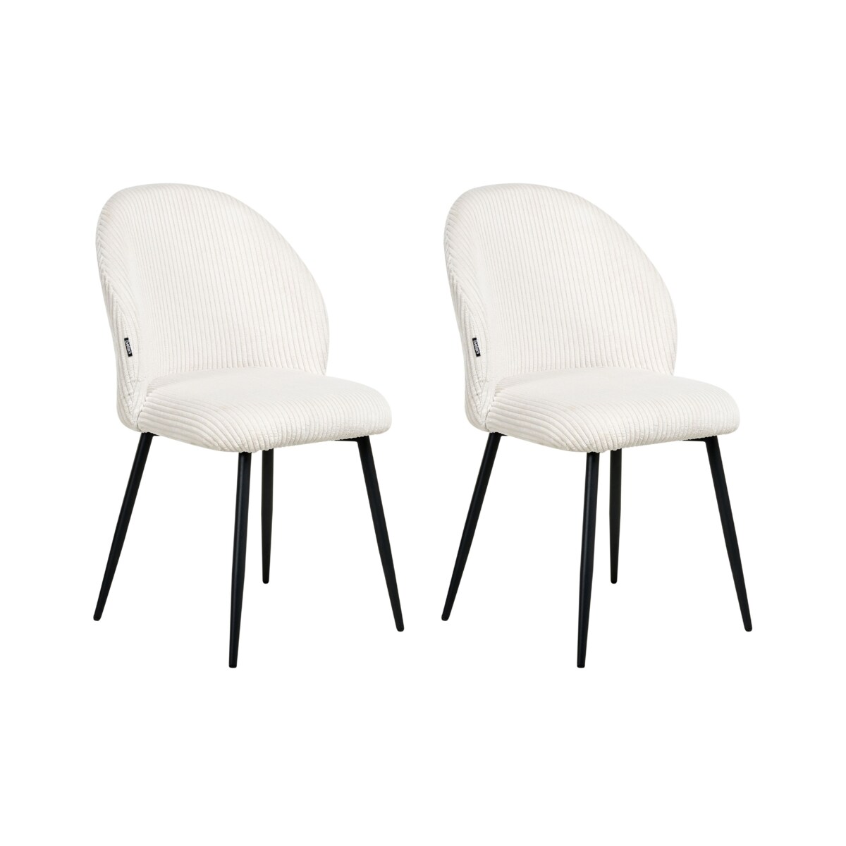 Zestaw 2 krzeseł do jadalni ELOY Sztruks Złamana biel