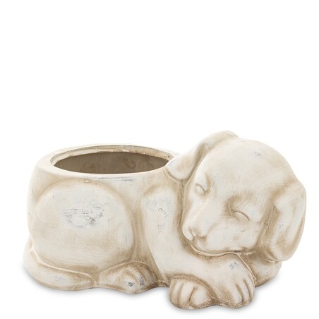 Osłonka ceramiczna 12x22x12,5 cm PIESEK mały szary