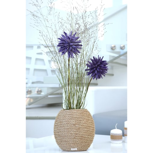 Wazon MARZENA w stylu BOHO jutowy do suszonej trawy i kwiatów * pleciony sznurek jutowy naturalny do trawy pampasowej kompozycji h 20 cm styl skandynawski