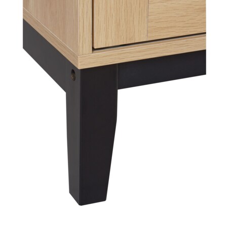 Witryna ze szklaną gablotą jasne drewno RUMSON