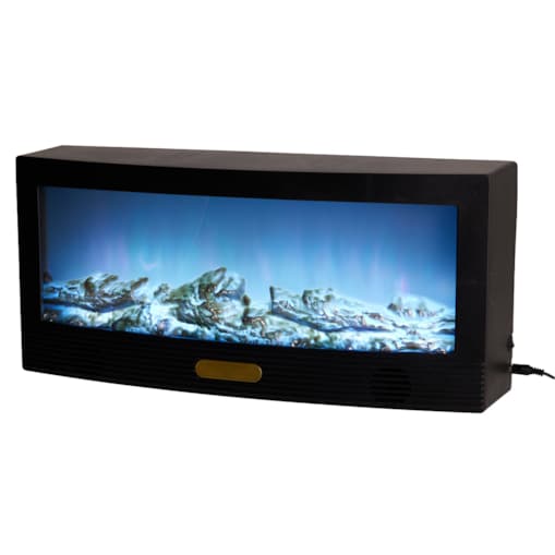 Kominek dekoracyjny z efektem płomieni i głośnikiem Bluetooth, 50 x 13 x 23 cm, na USB, kolor czarny