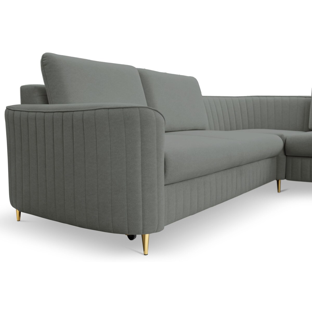 Narożnik z funkcją spania i pojemnikiem na pościel LOREN, granatowy