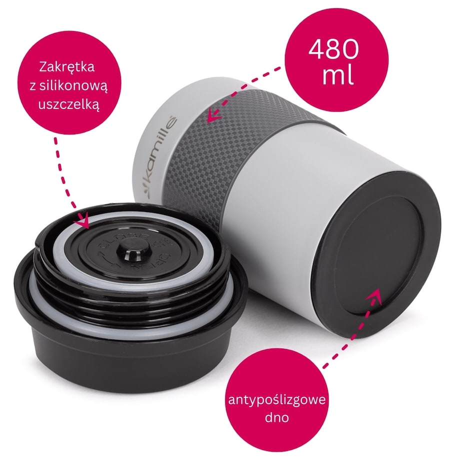 Kubek termiczny na kawę termos na napoje 360ml KAMILLE