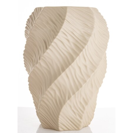 Wazon porcelanowy 30,5x21x21 cm TWISTER beżowy