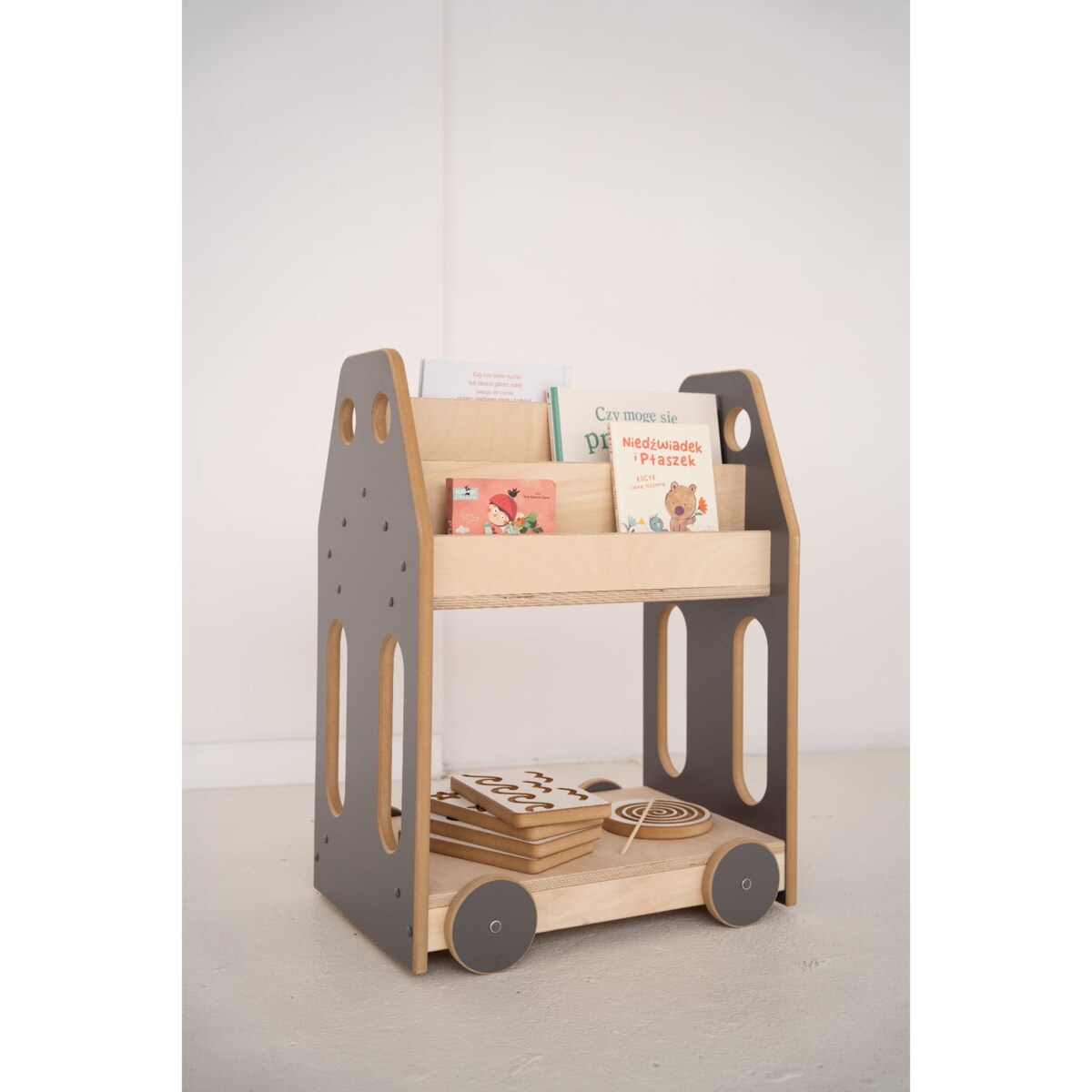 AUTKO - biblioteczka/regał montessori - szary