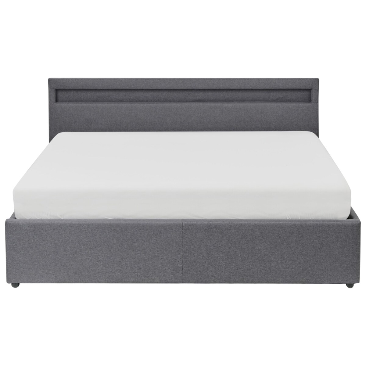 Łóżko LED z pojemnikiem ARMELLE 160 x 200 cm Ciemnoszary