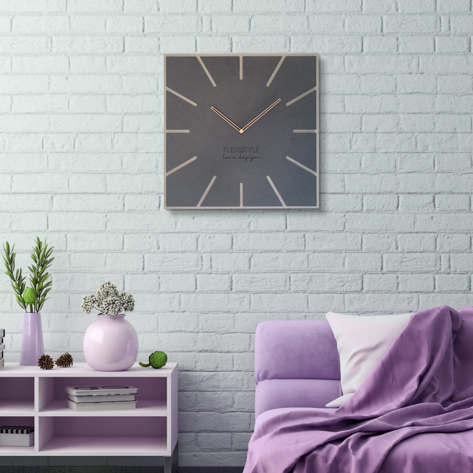 Duży zegar ścienny kwadratowy EKO EXACT 1 50cm