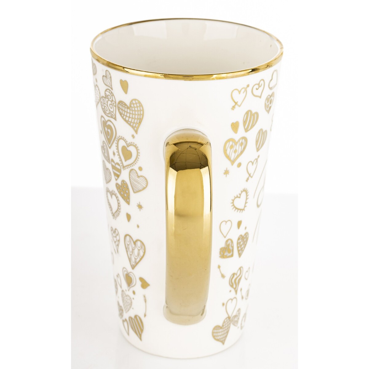 Kubek porcelanowy 450 ml FOR YOU 14,5x13x8,5 cm złoty