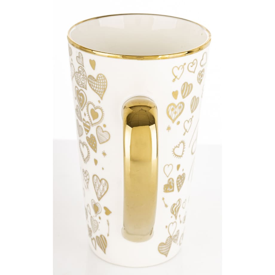 Kubek porcelanowy 450 ml FOR YOU 14,5x13x8,5 cm złoty