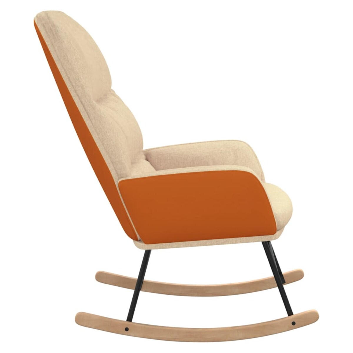 vidaXL Fotel bujany, kremowy, tapicerowany tkaniną