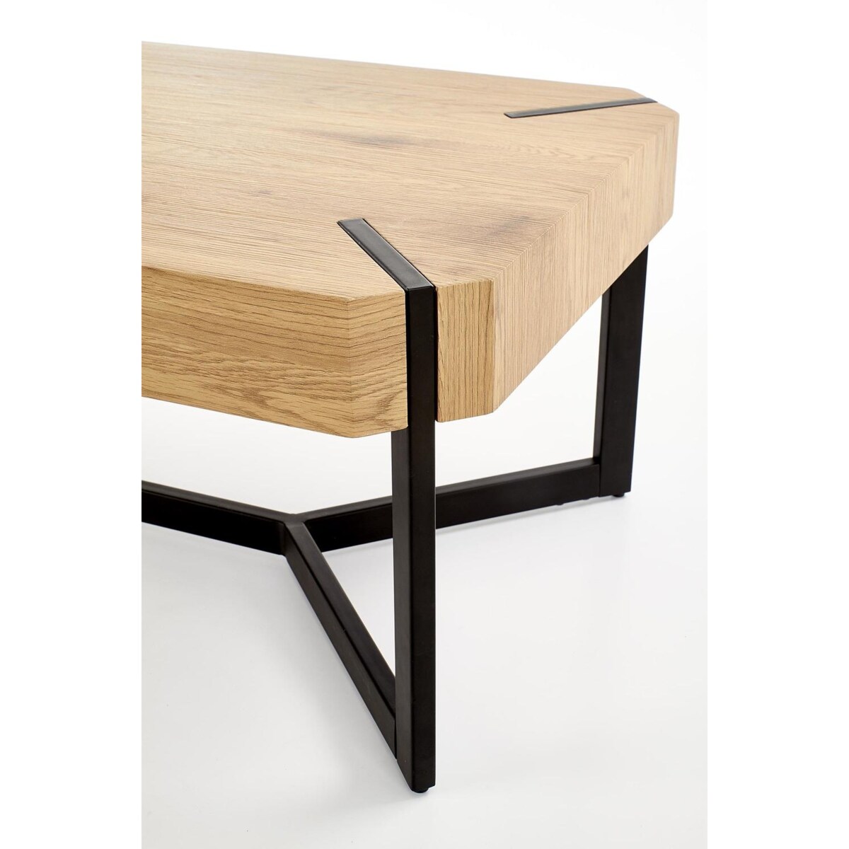 STOLIK KAWOWY Frada 110x60x43 cm dąb złoty/czarny MDF i STAL