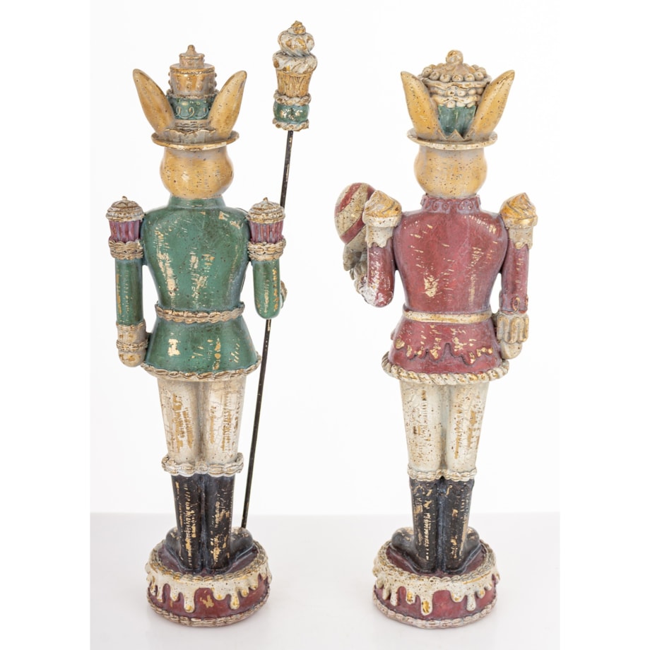 Dekoracja - para królików 30,5x9,5x6,5 i 31,5x9x6,5 cm REYES