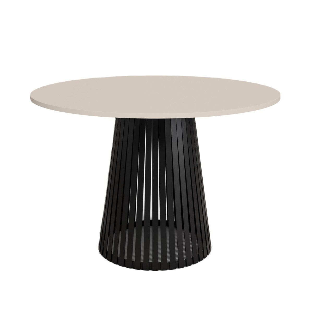 Stół okrągły VIV z lamelami do jadalni , salonu, blat 90 cm - kaszmirowy