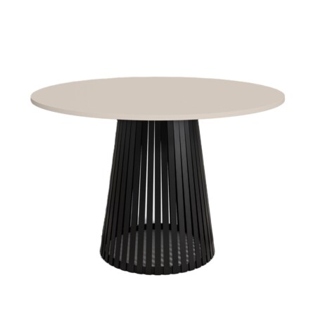 Stół okrągły VIV z lamelami do jadalni , salonu, blat 90 cm - kaszmirowy