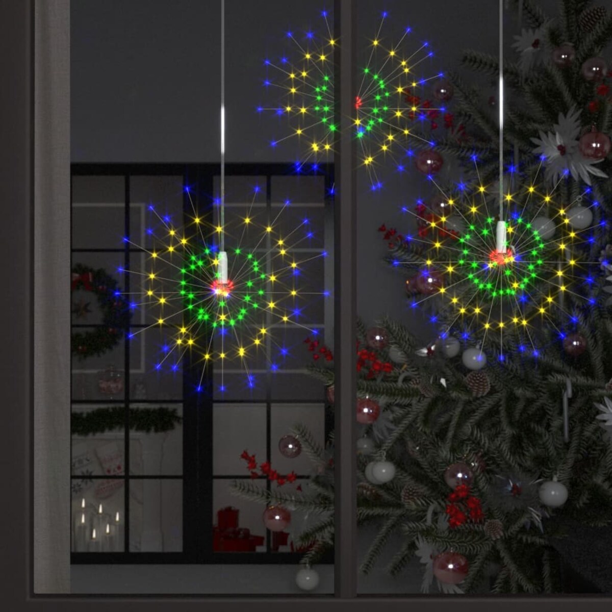 vidaXL Ogrodowe lampki fajerwerkowe 4 szt., kolorowe, 20 cm, 560 LED