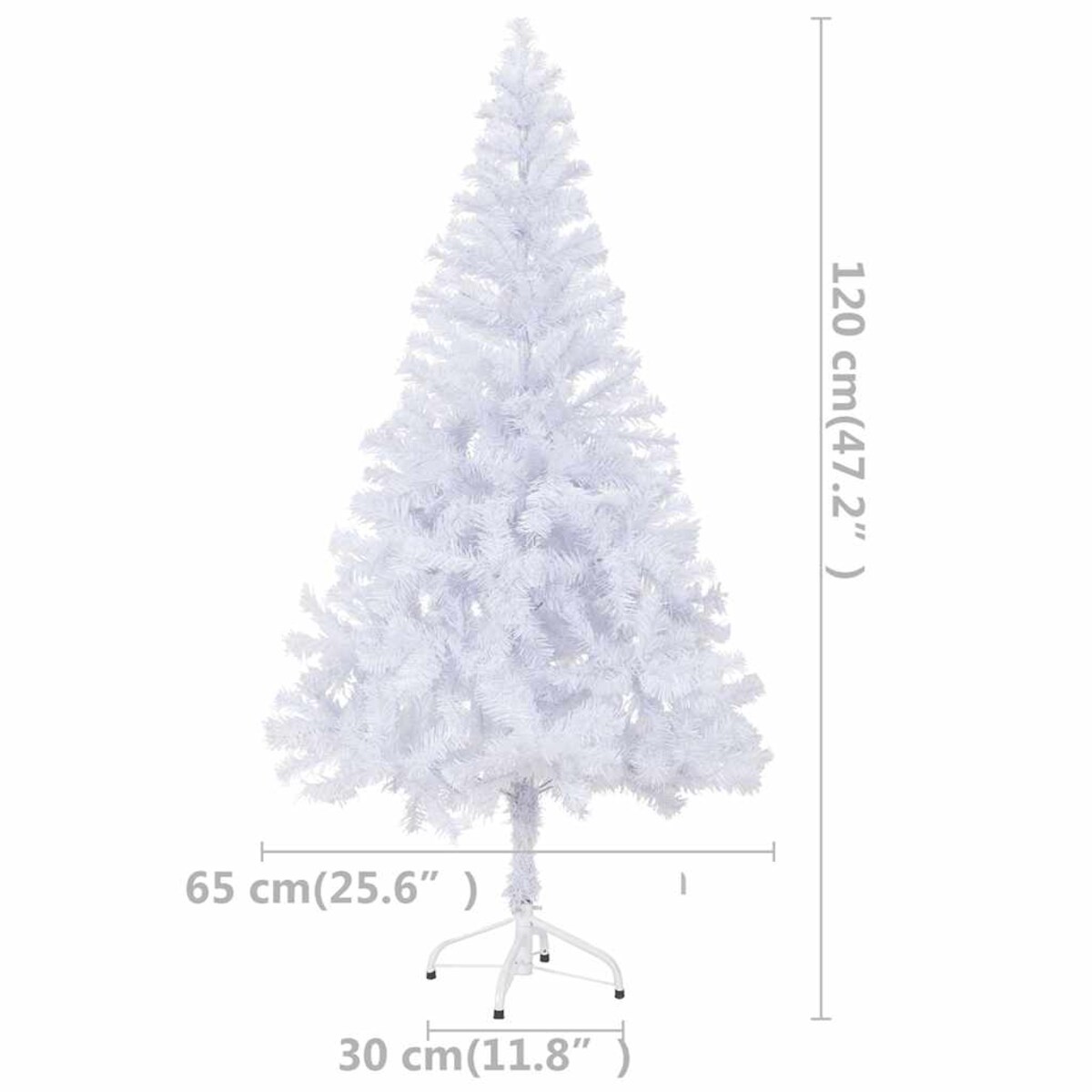 vidaXL Sztuczna choinka z lampkami i bombkami, 120 cm, 230 gałązek