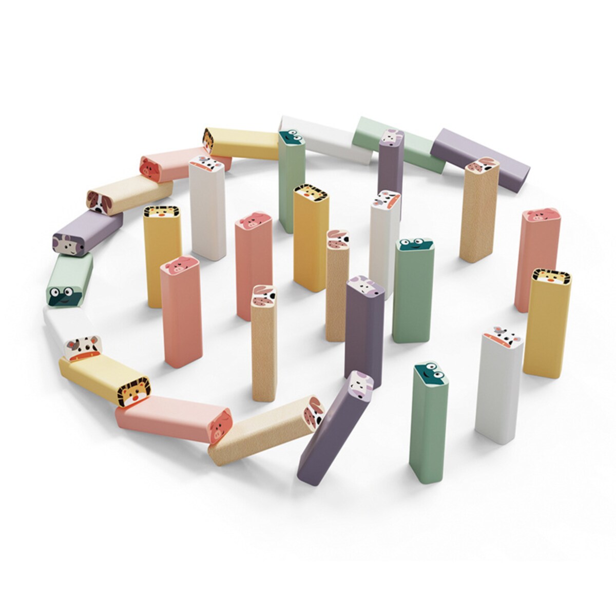 Jakie to zwierzę? Drewniana wieża z klocków – gra zręcznościowa dla dzieci 36 mies.+ Top Bright